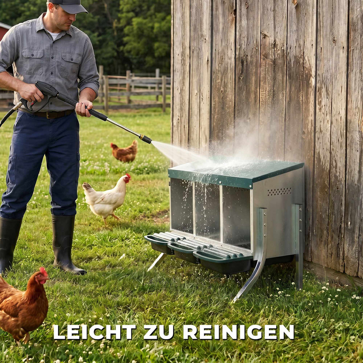 Chicken Nest Box with Ventilation, 3 Compartments, Metal