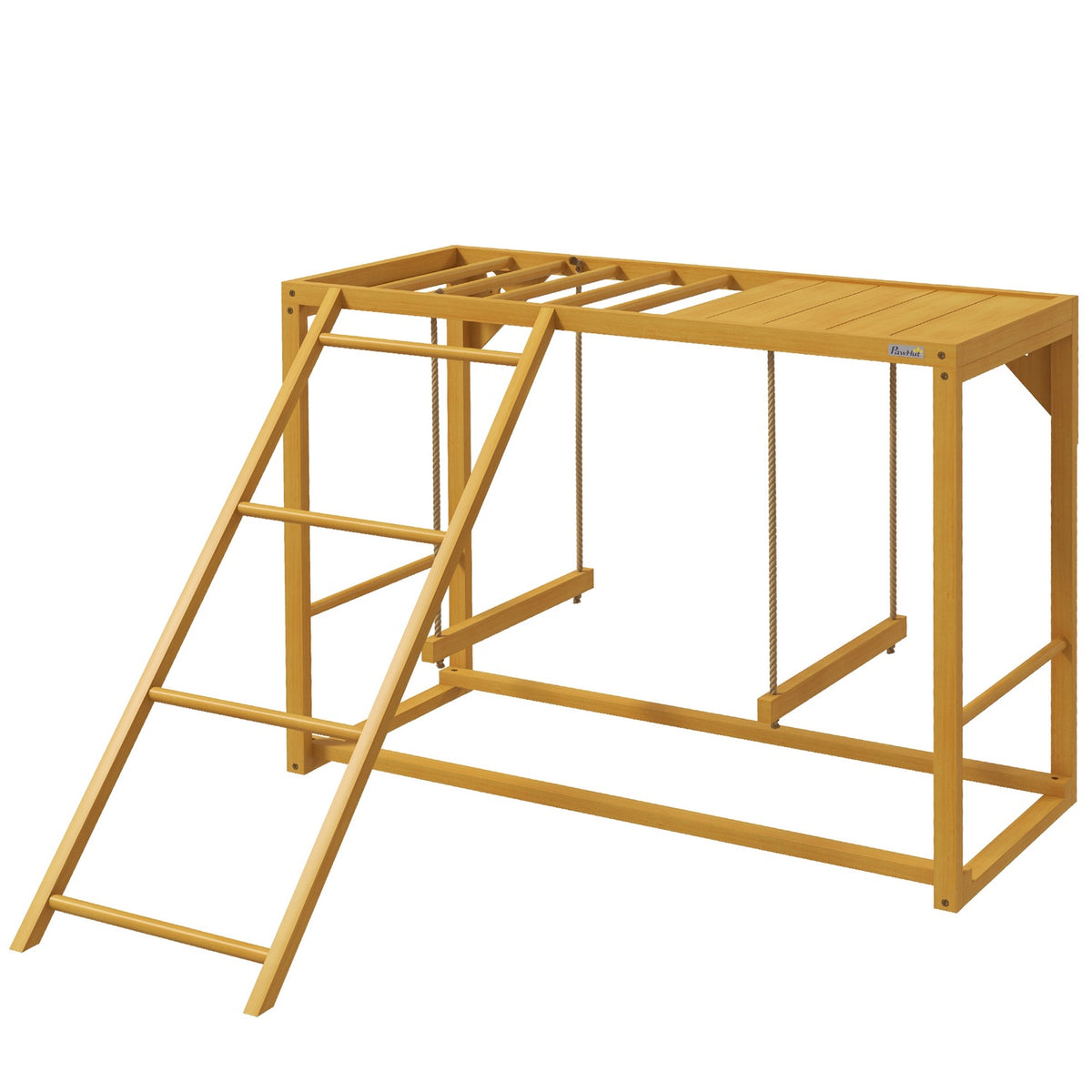 Chicken play frame made of wood, playground for chickens with swings and ladder chicken climbing frame for 3-4 chickens natural wood