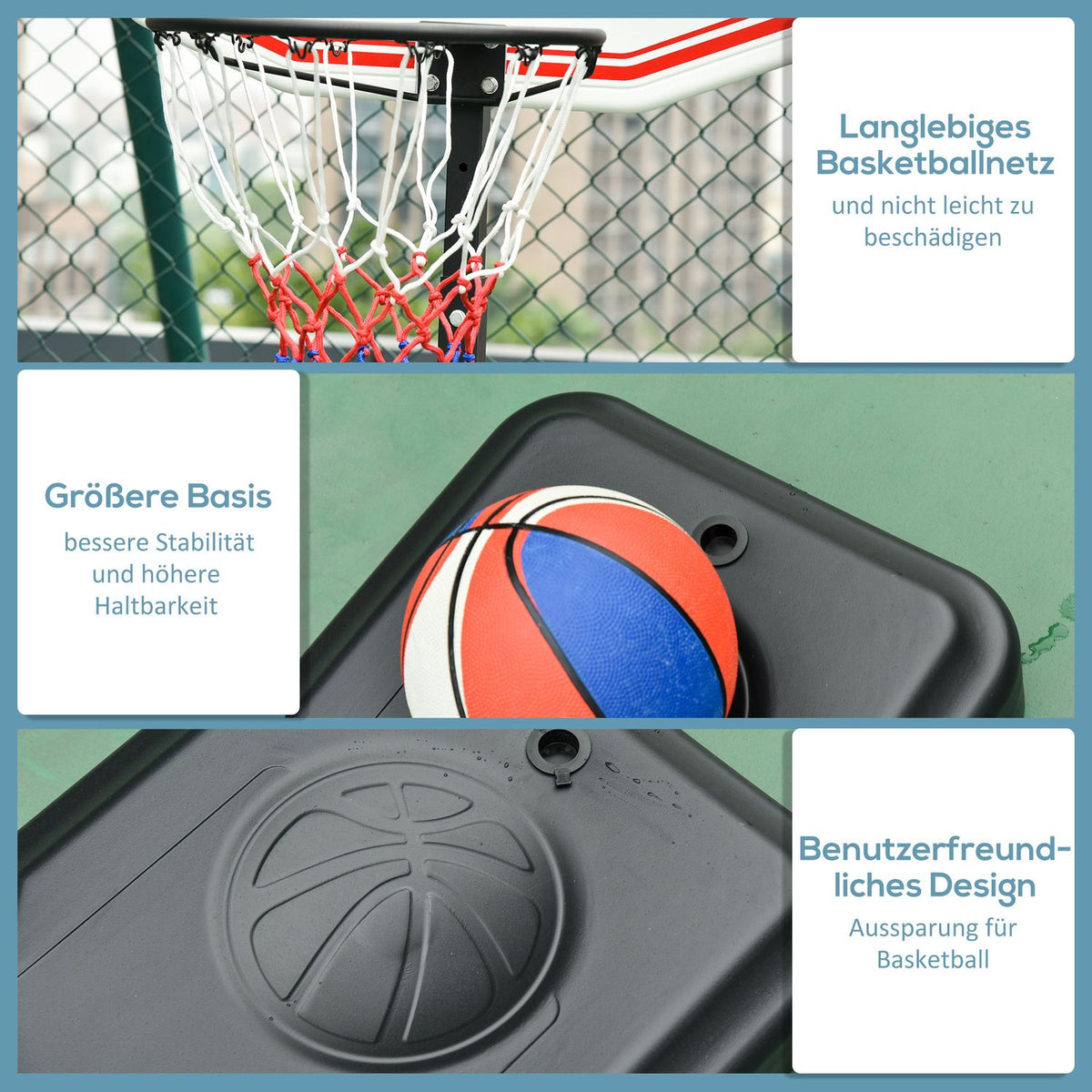 Children'S Basketball System Rollable Height Adjustable 194-249Cm Water Fillable Pe Steel Black