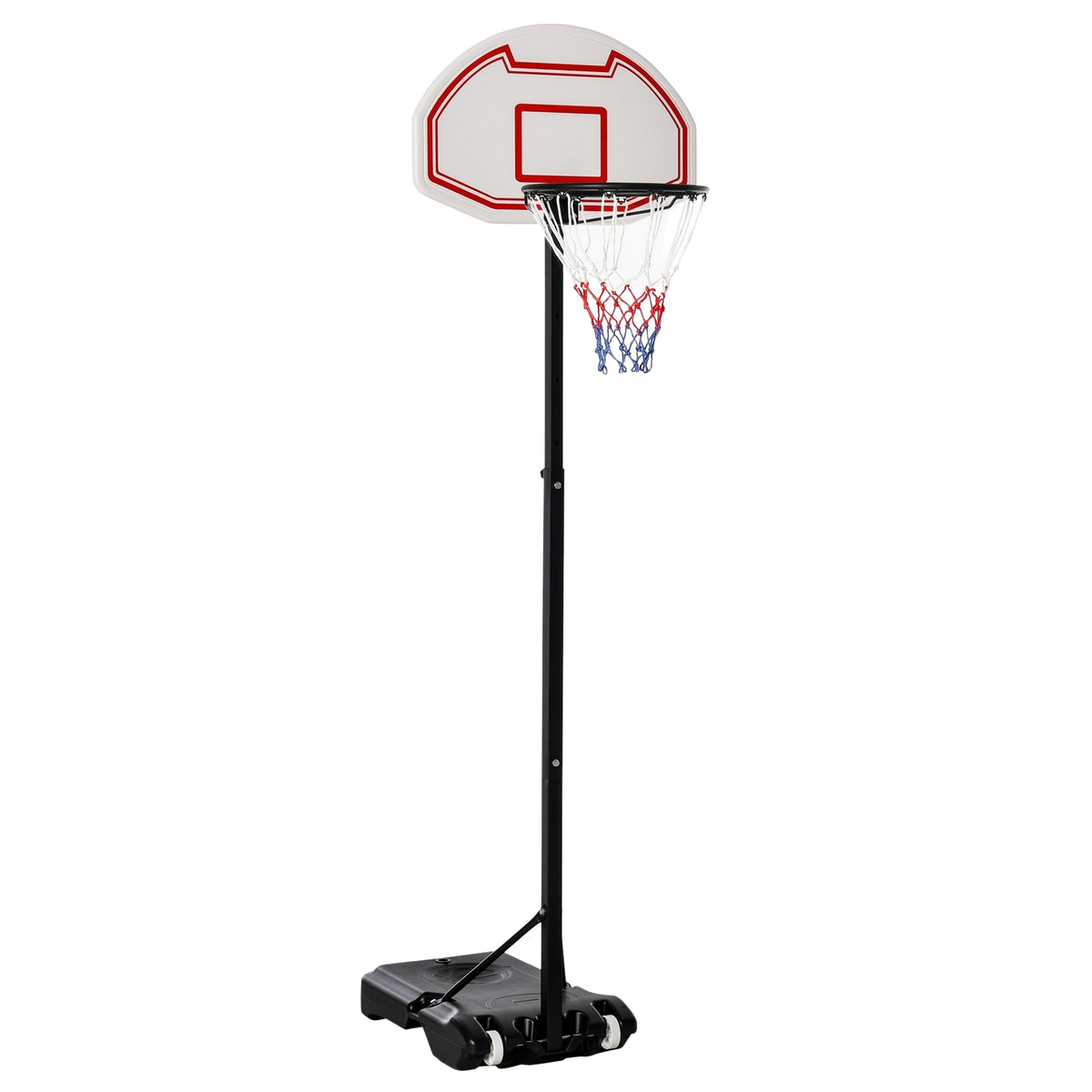 Children'S Basketball System Rollable Height Adjustable 194-249Cm Water Fillable Pe Steel Black