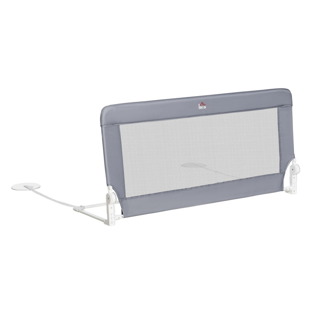 Children'S Bed Rail 120Cm Bed Guard, Fall Protection, Removable, Metal & Oxford Fabric, Grey