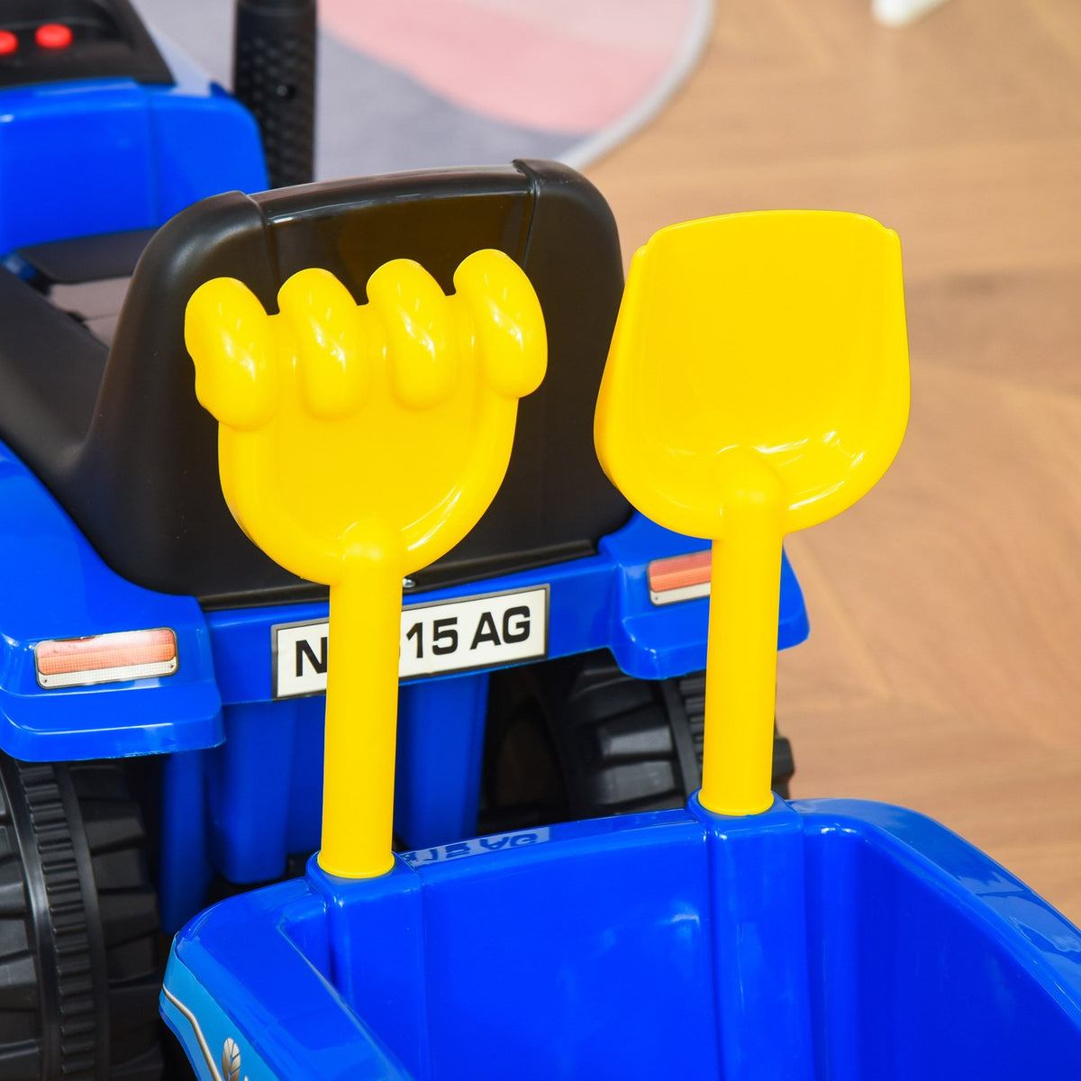 Children'S Car Children'S Vehicle Ride-On Car New Holland Ride-On Vehicle Classic Car Walking Aid With Horn Plastic Metal Blue