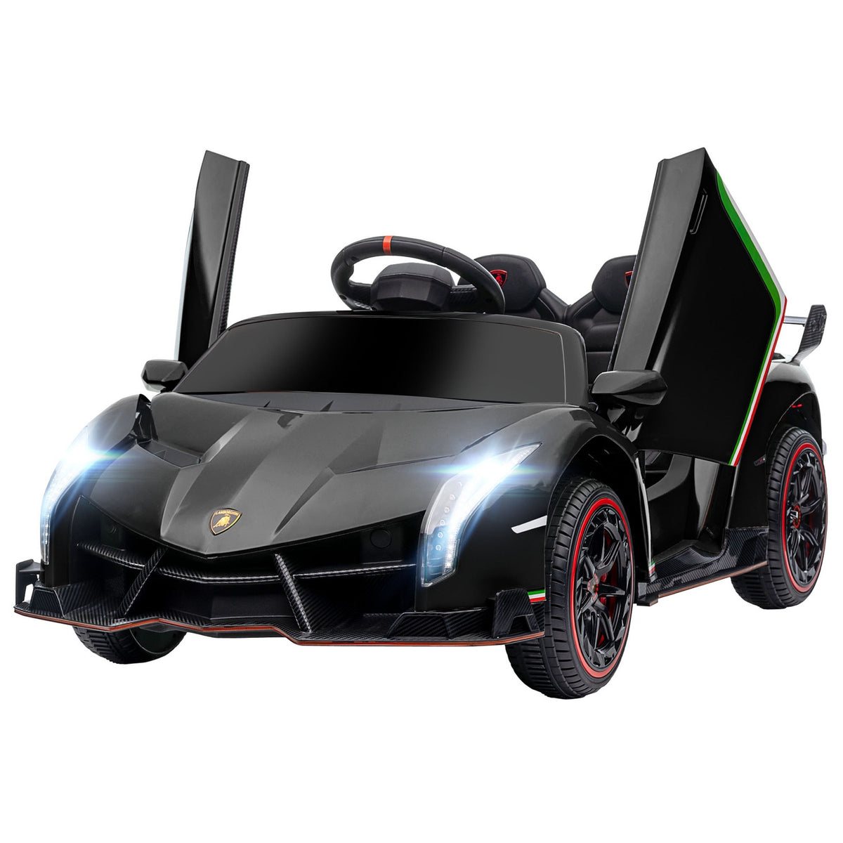 Children'S Electric Car 12V Children'S Car With Display, Remote Control, Children'S Vehicle With Bluetooth, Electric Vehicles With Music Function, Children'S Vehicle, For 3-6 Years Children, 3-7 Km/H, Black