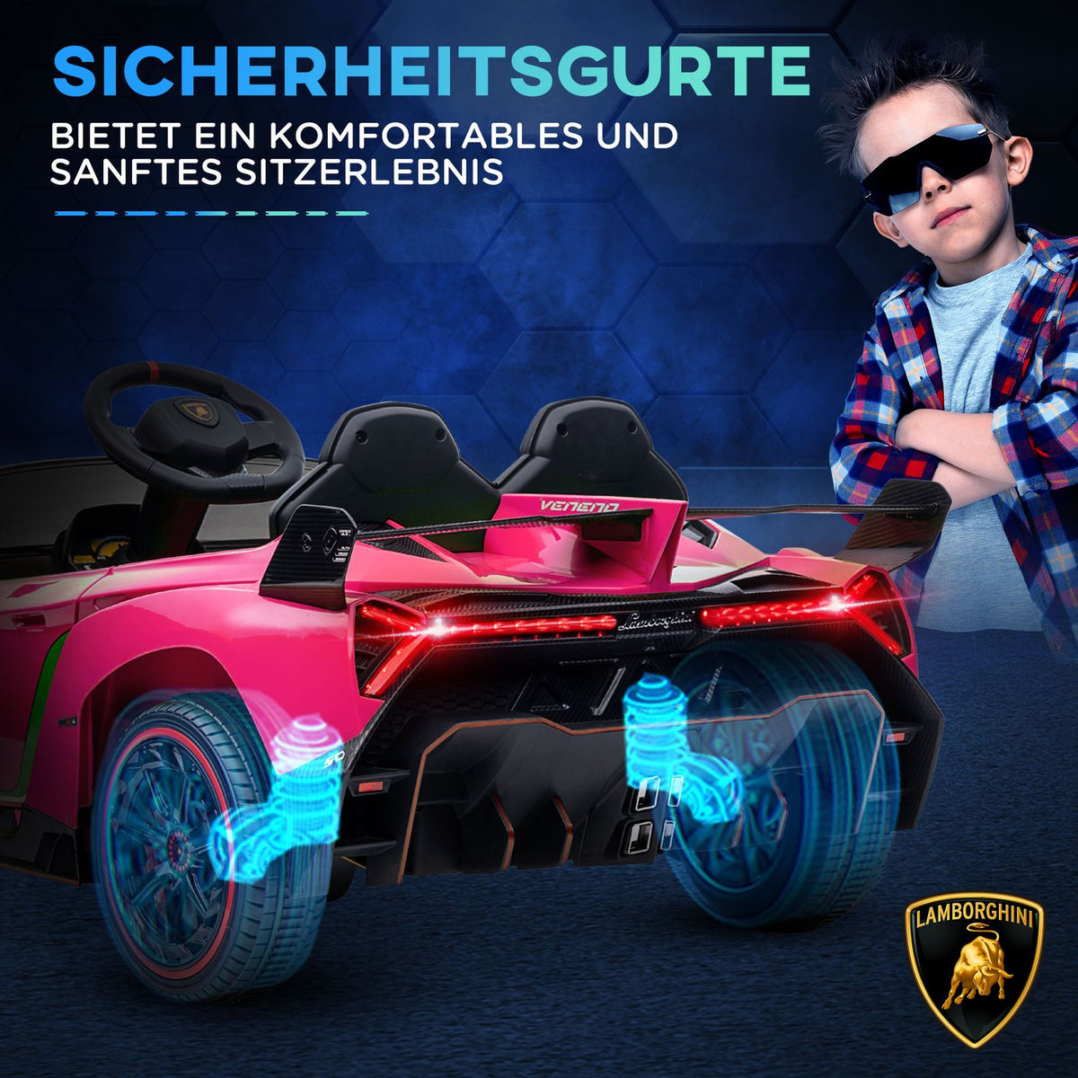 Children'S Electric Car Children'S Car With Display, Remote Control, Children'S Vehicle With Bluetooth, Electric Vehicles With Music Function