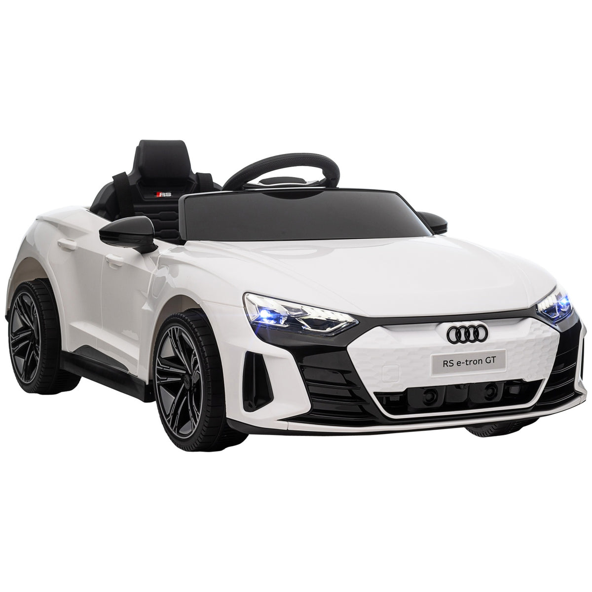 Children'S Electric Car For 3-5 Years, Children'S Car With Remote Control, Seat Belt, Horn, Music & Headlights, Up To 5 Km/H, White