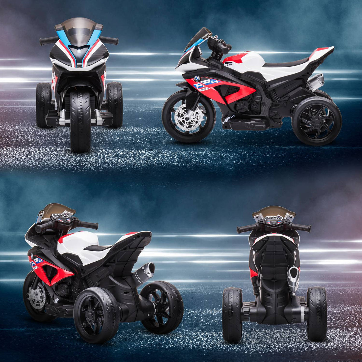 Children'S Electric Motorcycle Children'S Motorcycle 6V Electric Vehicle Electric Tricycle Children'S Vehicle With 3 Music Modes 2.5Km/H From 18 Months Pp Metal Red