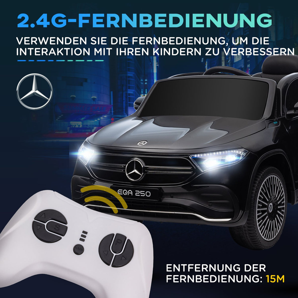 Children'S Electric Vehicles Electric Car With Remote Control, Children'S Car With Mp3 Player, Headlight, Children'S Vehicle, 3-8 Km/H, For 3-8 Years Children