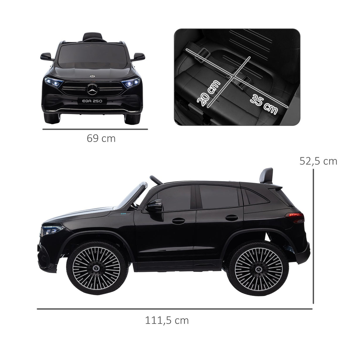 Children'S Electric Vehicles Electric Car With Remote Control, Children'S Car With Mp3 Player, Headlight, Children'S Vehicle, 3-8 Km/H, For 3-8 Years Children