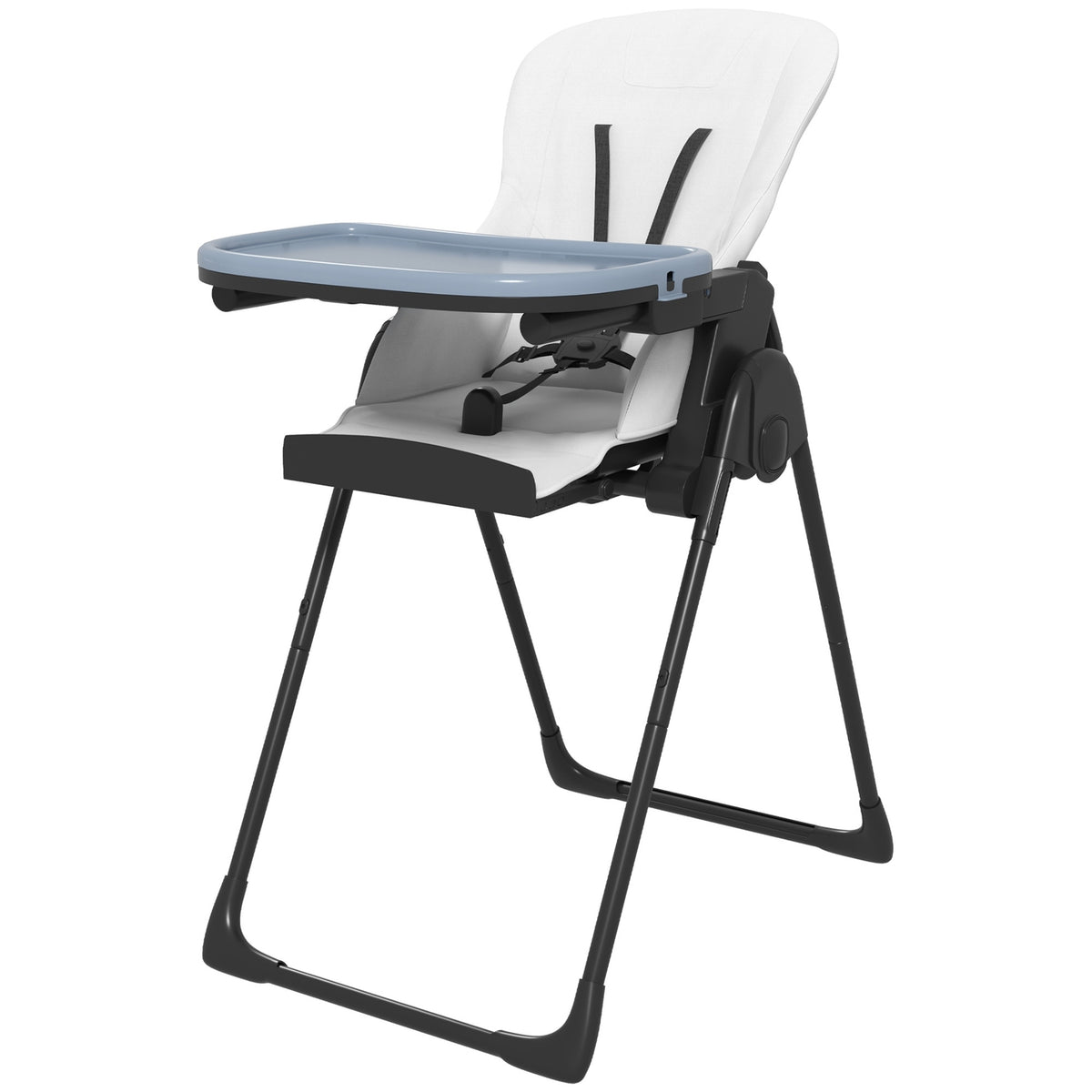 Children'S High Chair Baby High Chair Booster Seat Booster Seat Faux Leather Black 70X53X107Cm