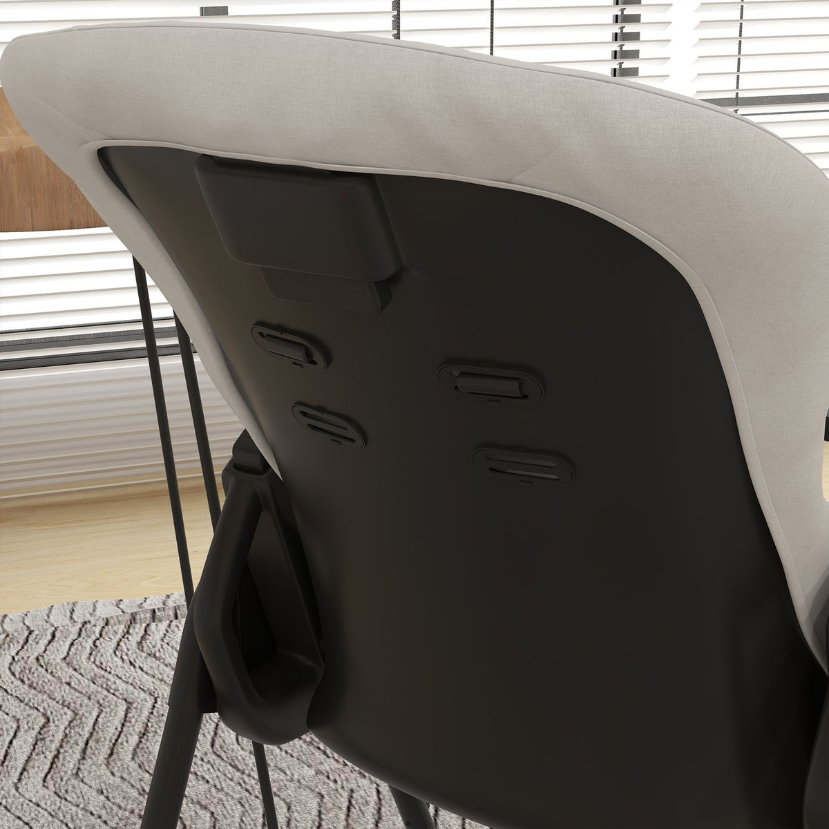 Children'S High Chair Baby High Chair Booster Seat Booster Seat Faux Leather Black 70X53X107Cm