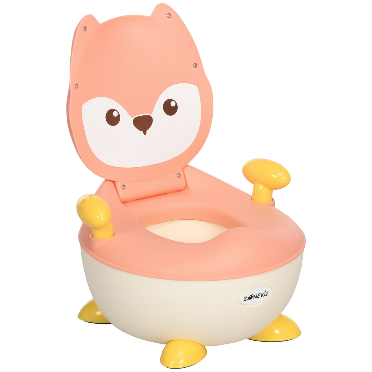 Children'S Potty Children'S Toilet In Fox Design, Baby Potty With Handle, Folding Lid, Non-Slip Potty Chair From 6 Months To 3 Years