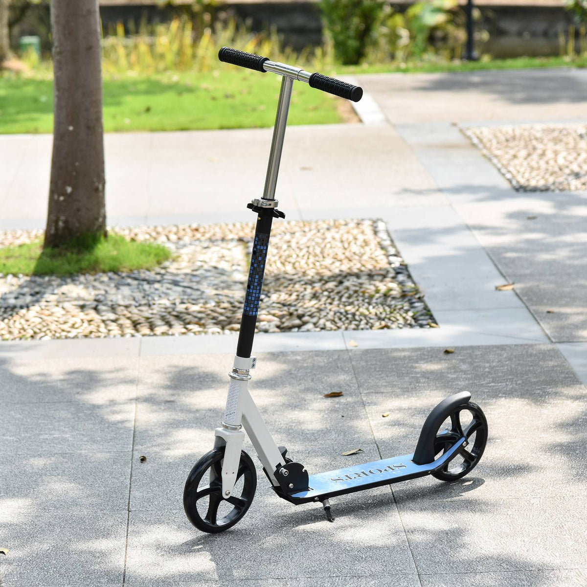Children'S Scooter Children'S Scooter City Scooter Children'S Scooter Kickboard For 5+ Children Height-Adjustable Foldable White 84 X 34 X 86-96 Cm