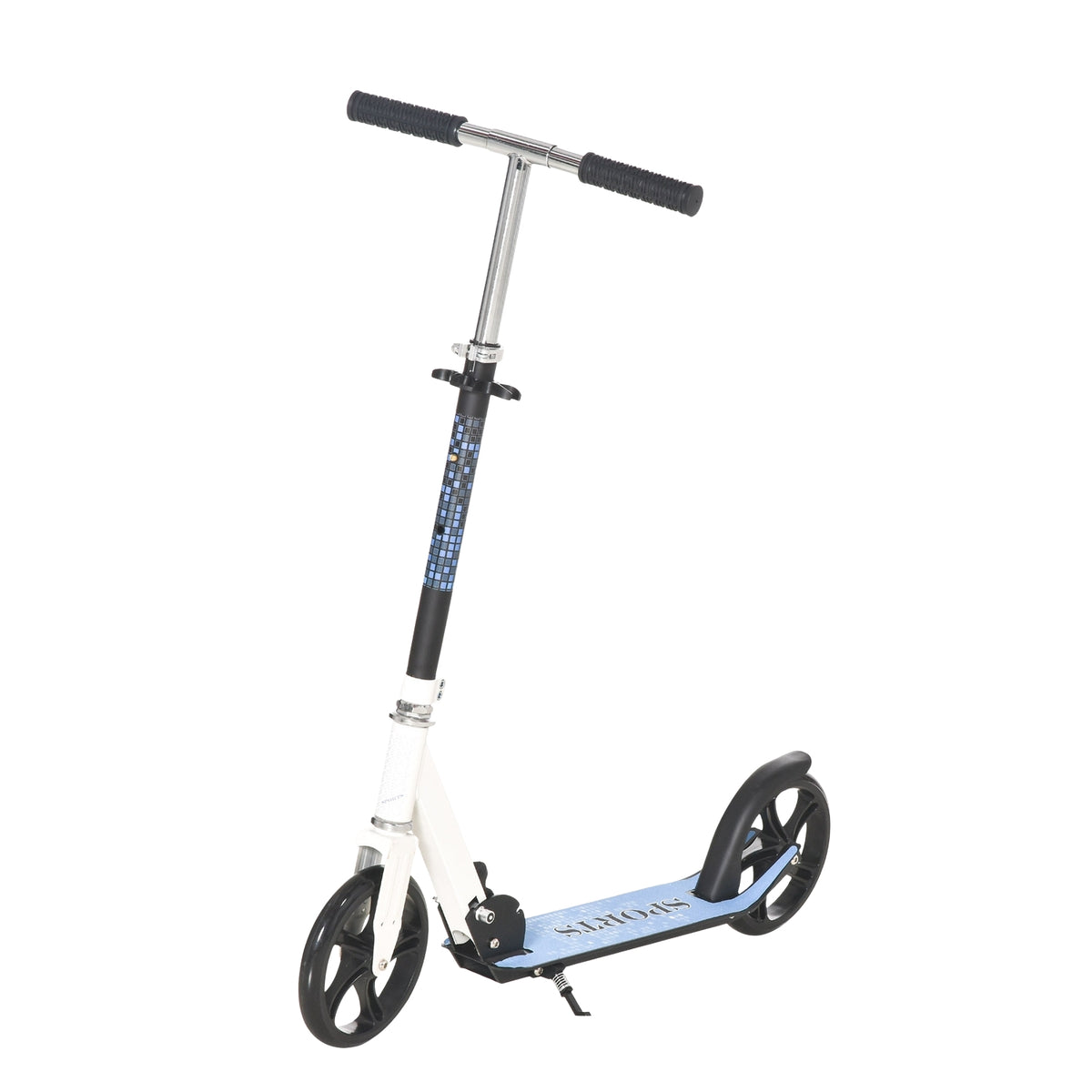 Children'S Scooter Children'S Scooter City Scooter Children'S Scooter Kickboard For 5+ Children Height-Adjustable Foldable White 84 X 34 X 86-96 Cm