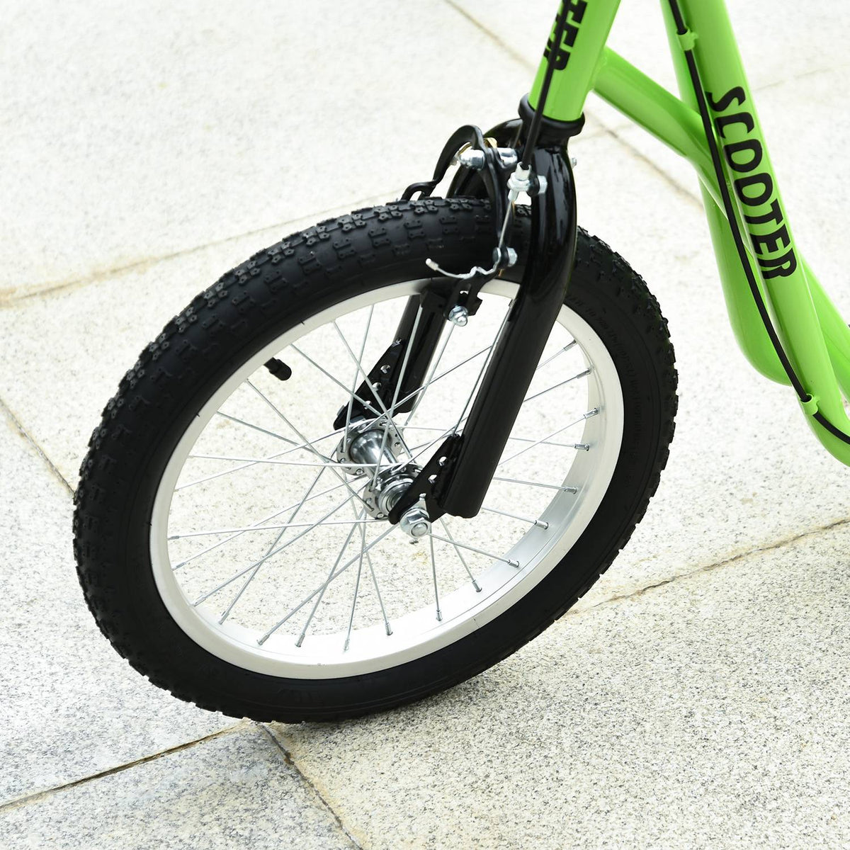 Children'S Scooter, City Scooter, Kick Scooter, Children'S Kickboard With Pneumatic Tires And Handbrake, Scooter For Children From 5 Years, 16 Inches