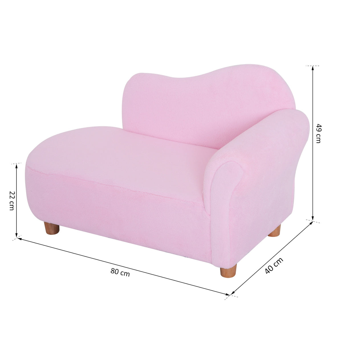 Children'S Sofa Mini Chaise Longue For Children, Comfortable And Stylish, Pink