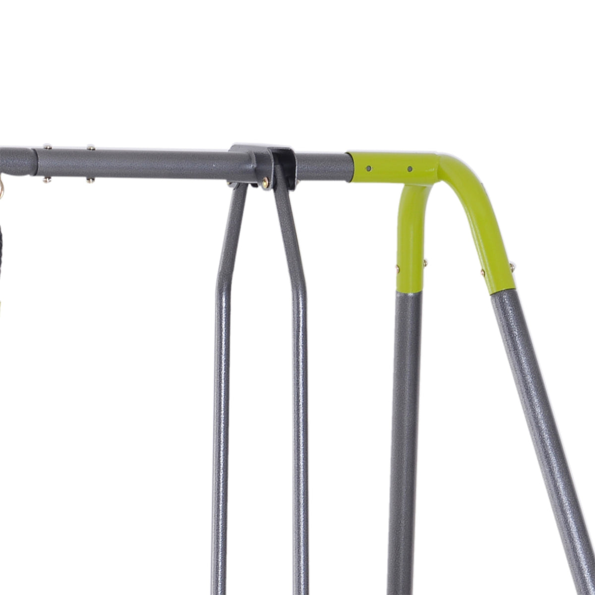 Children'S Swing, Double Swing With Metal Frame And Rocker, For 3-10 Years, Up To 3 Children, Garden Swing