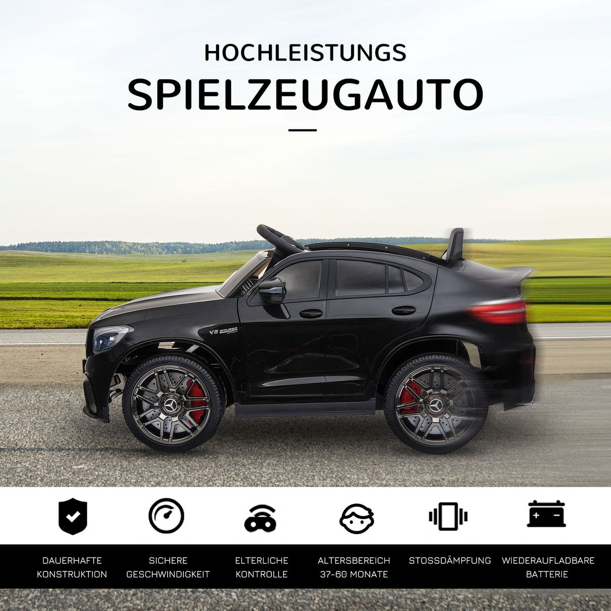 Children'S Vehicle Mercedes-Benz Amg Gla45 Licensed Electric Car With Remote Control 2 X 35W Motors Mp3 Seat Belt 37-60 Months Black
