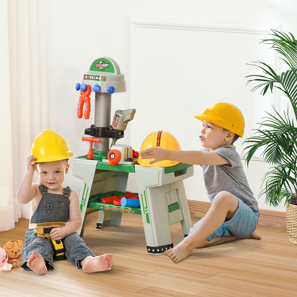 Children'S Workbench With Tool Work Table, 37 Accessories, Role Play Toy, From 3 Years, 44X26X71Cm