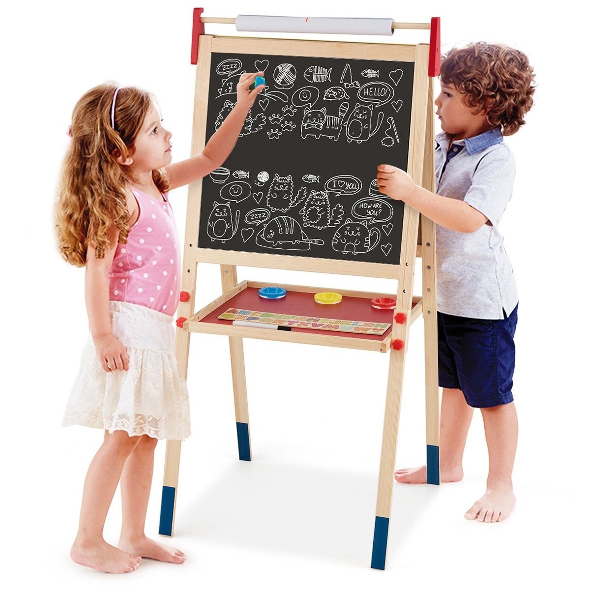 Children's 3-in-1 Adjustable Easel with Magnetic Whiteboard