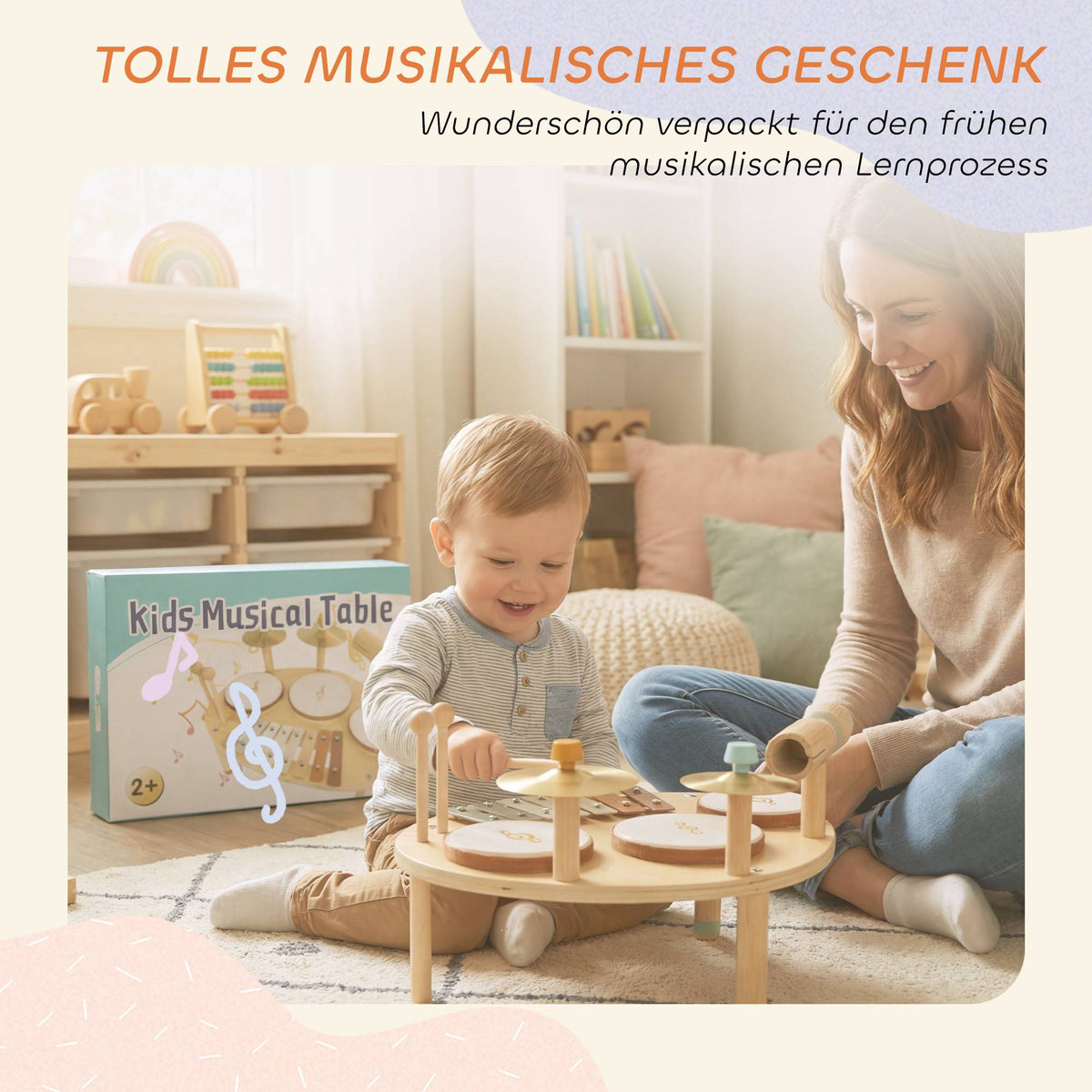 Children's 4-in-1 Musical Instrument Set with Drums & Xylophone