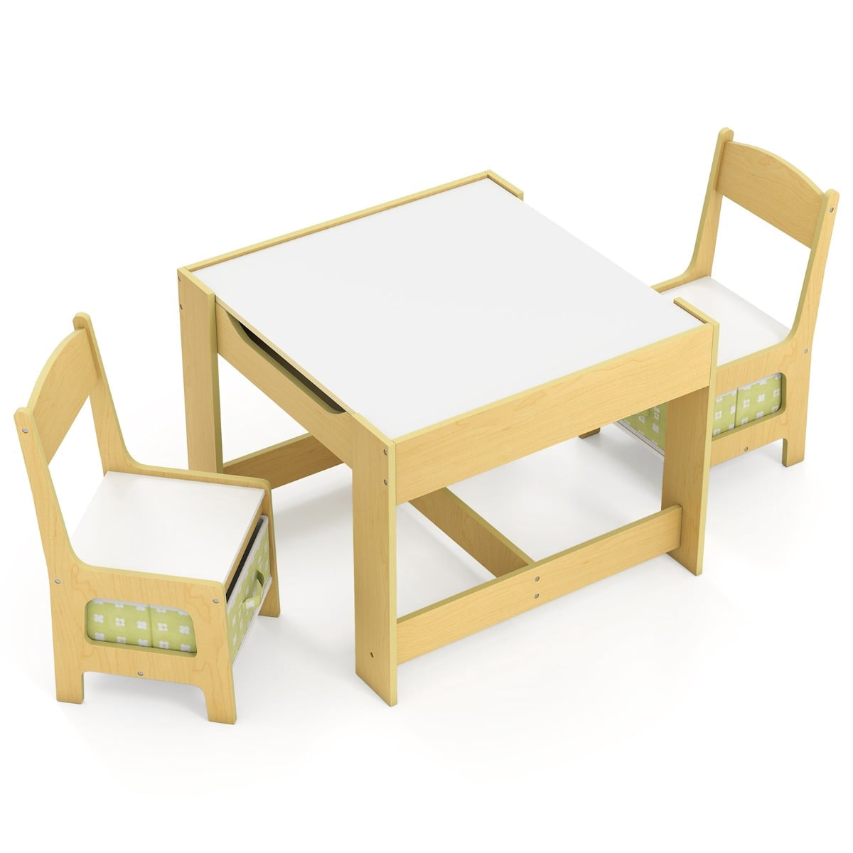 Children's Activity Table Set with Chairs, Green, MDF