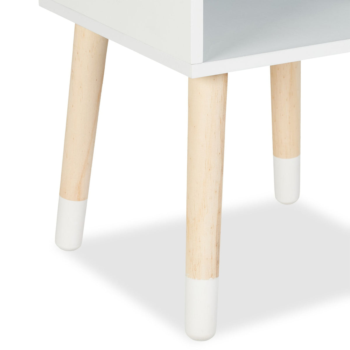 Children's Bedside Table with Shelf, Wooden Legs