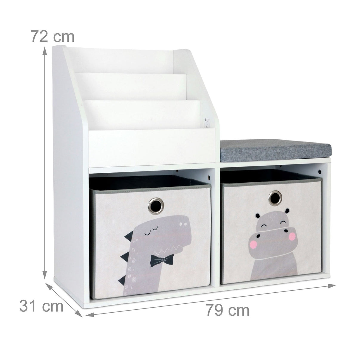 Children's Bench with Bookcase – 3-in-1 Storage Unit