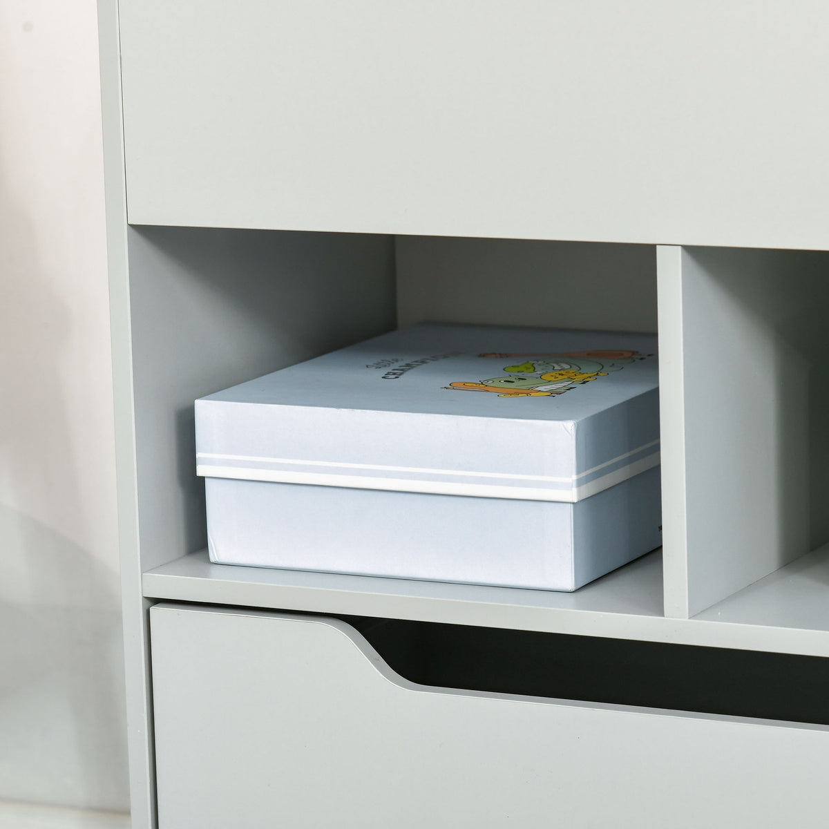Children's Bookshelf with Drawer, Grey, 60 x 30 x 90 cm