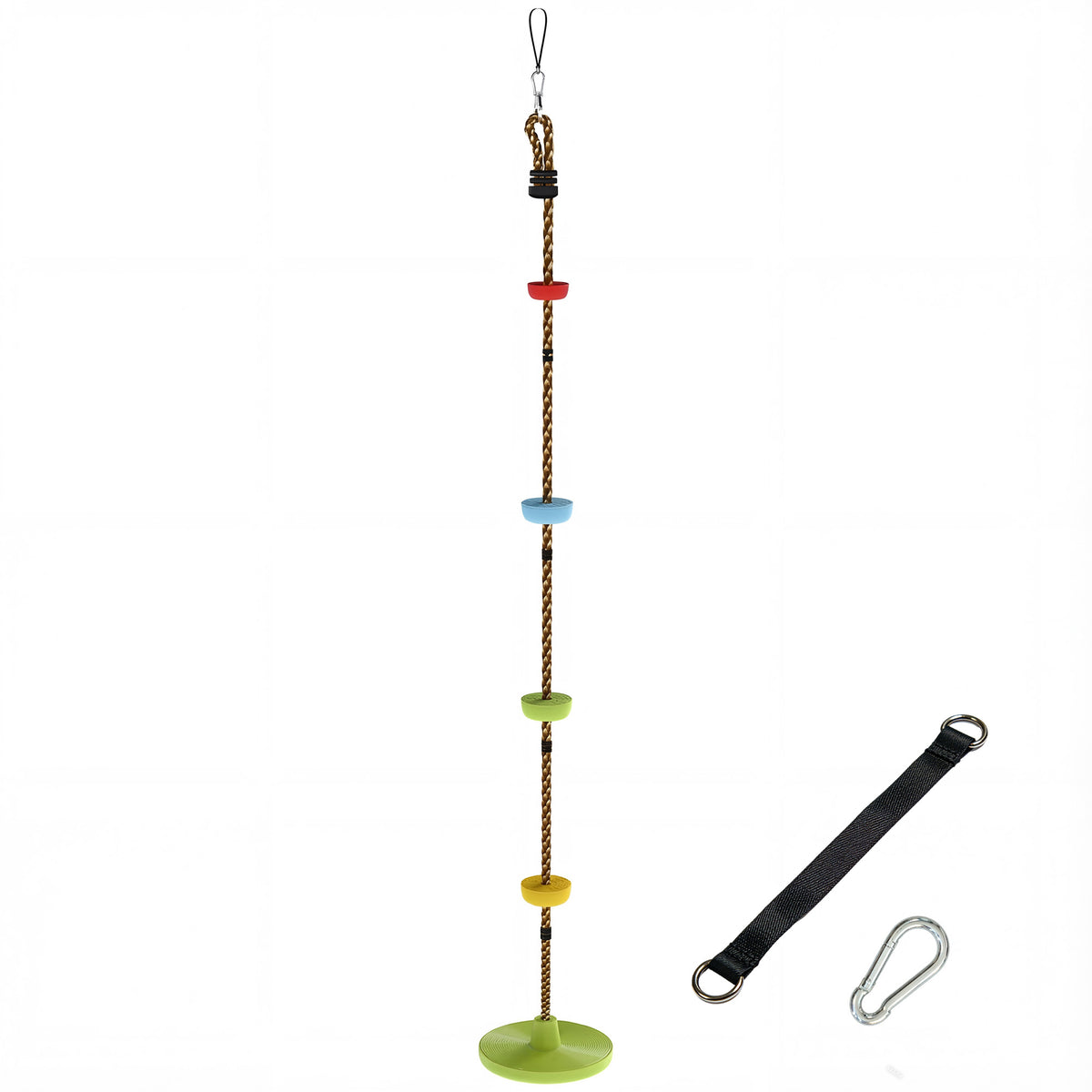 Children's Climbing Rope Set with Disc Swing and Foot Holds