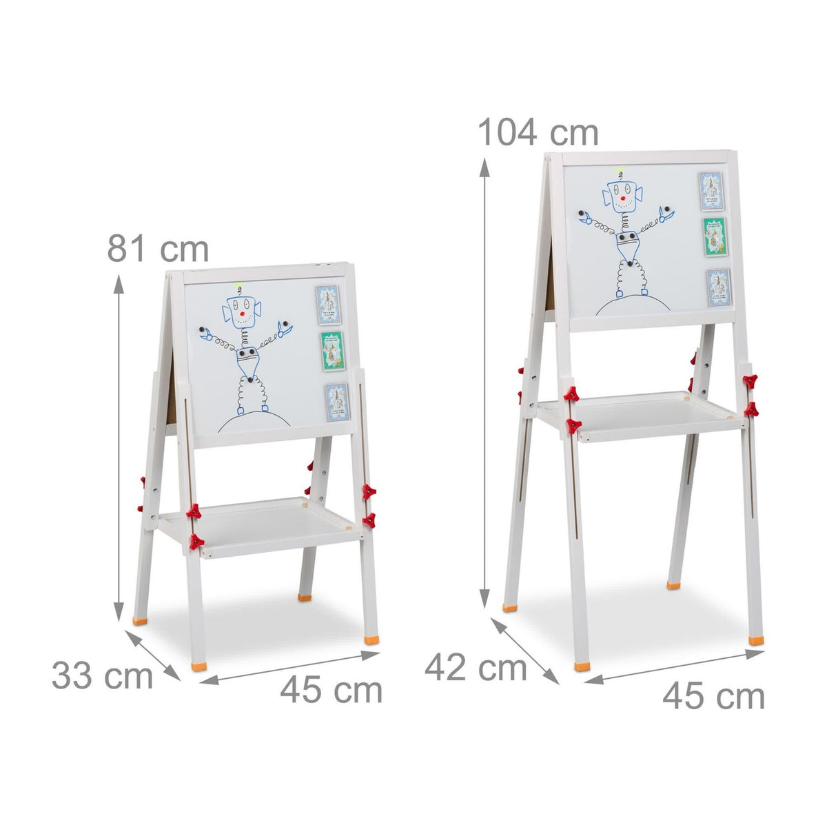 Children's Easel with Whiteboard & Chalkboard, Adjustable