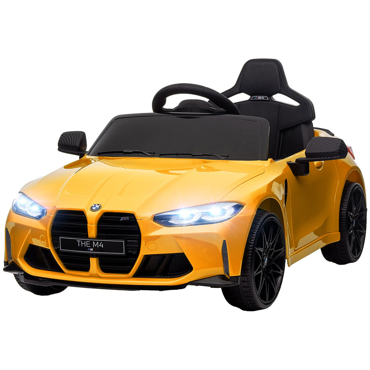Children's Electric Car, Children's Car with 2.4G Remote Control, Suspension, Electric Vehicle with MP3, USB, LED Light, for 3-6 Years, Yellow