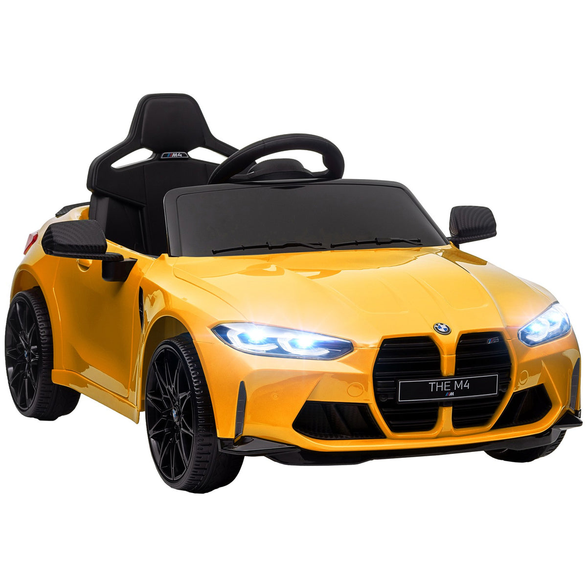 Children's Electric Car, Children's Car with 2.4G Remote Control, Suspension, Electric Vehicle with MP3, USB, LED Light, for 3-6 Years, Yellow