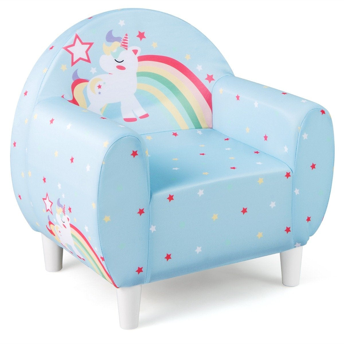 Children's Sofa with Backrest & Armrest, Unicorn Design
