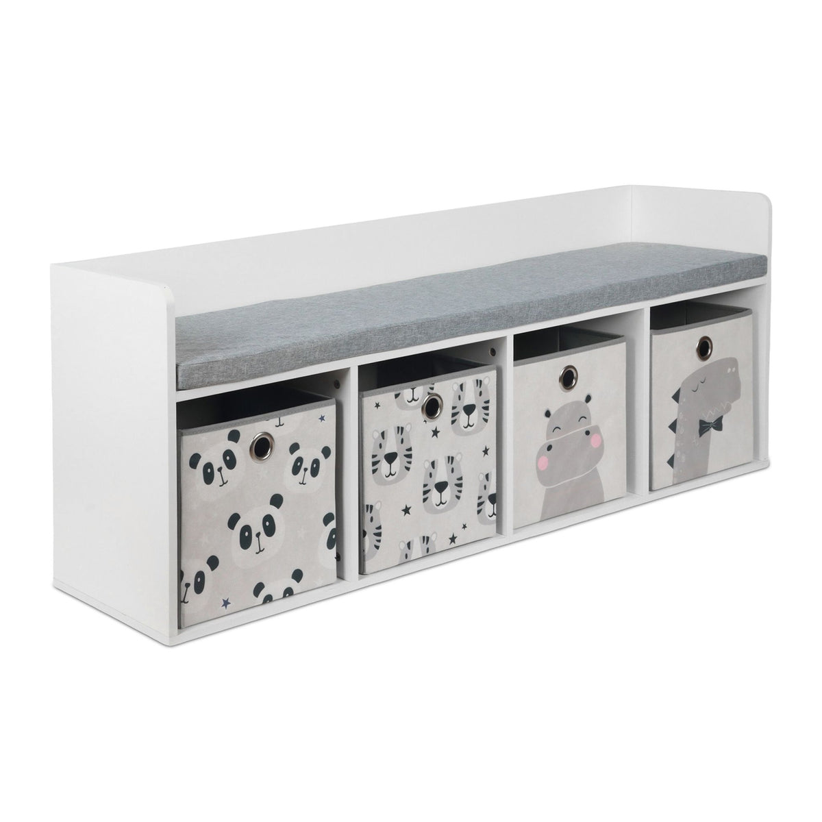 Children's Storage Bench with 4 Bins