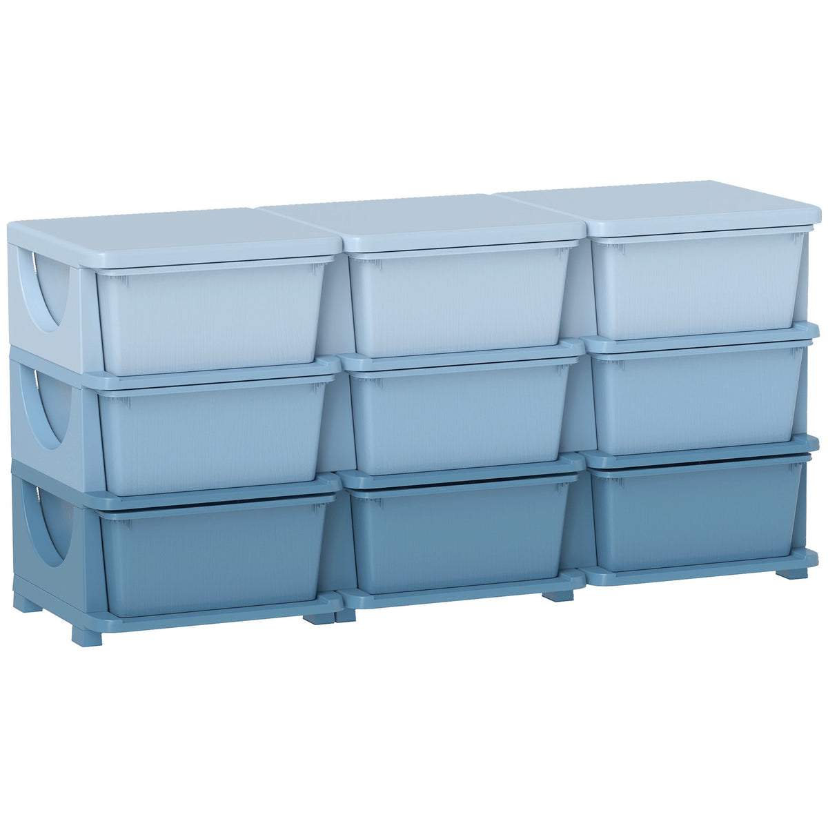 Children's Storage Box, 9 Drawers, Blue, Plastic