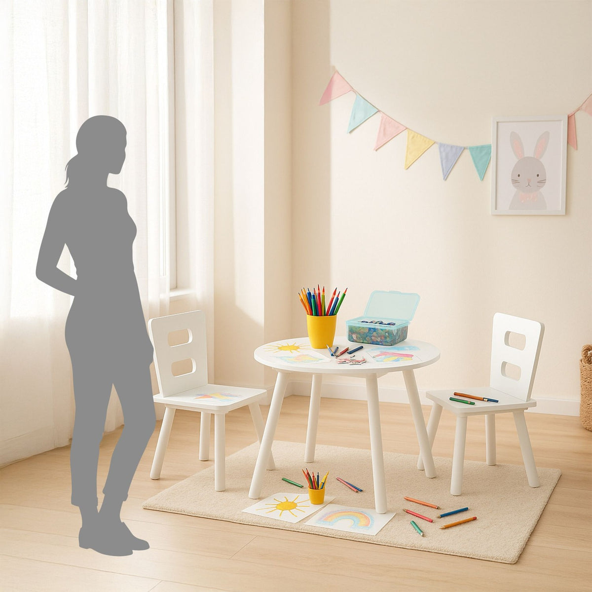Children's Table and Chair Set with Storage