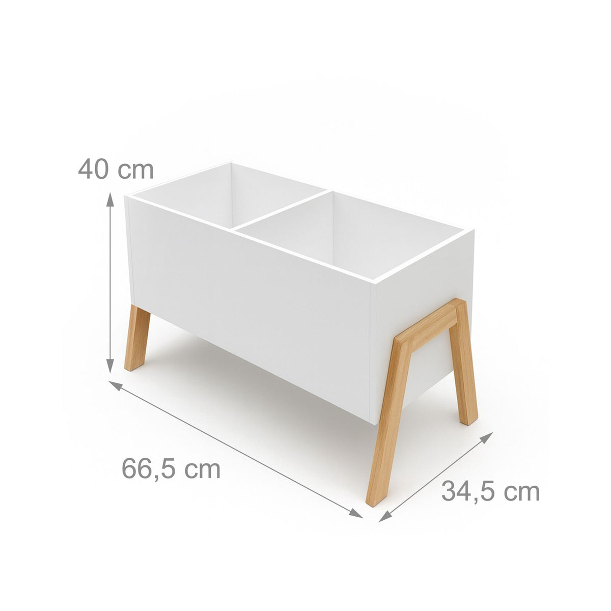 Children's White Bookcase, Toy Storage – Wood, 66.5cm