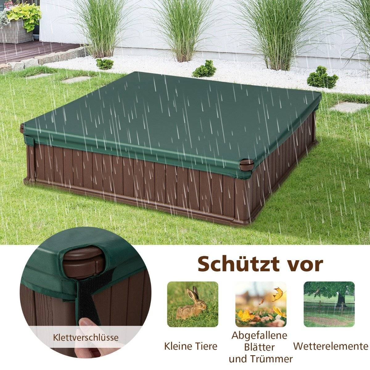 Children's Wooden Sandbox with Cover & Seats