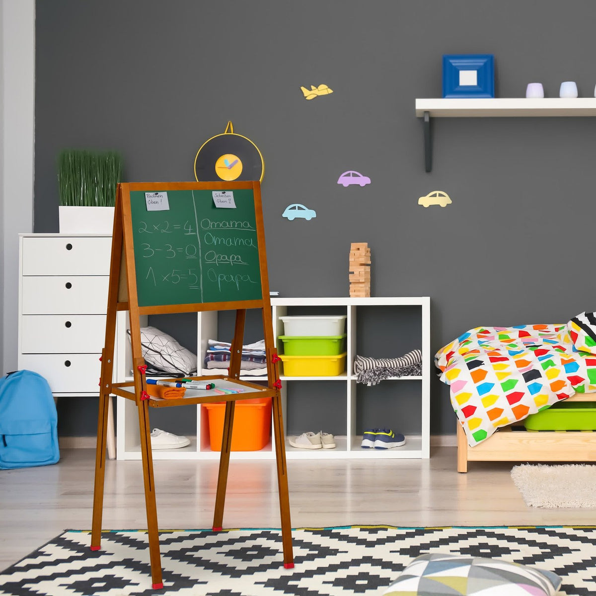 Children's bleacher with whiteboard