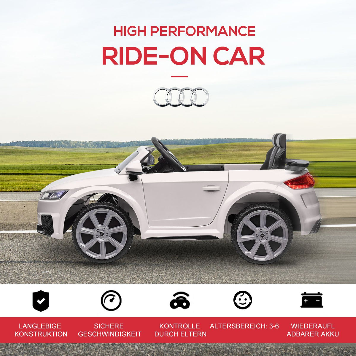 Children's electric car 12V children's car with 2.4G remote control, music, electric vehicle with light, USB/MP3 port, reverse function