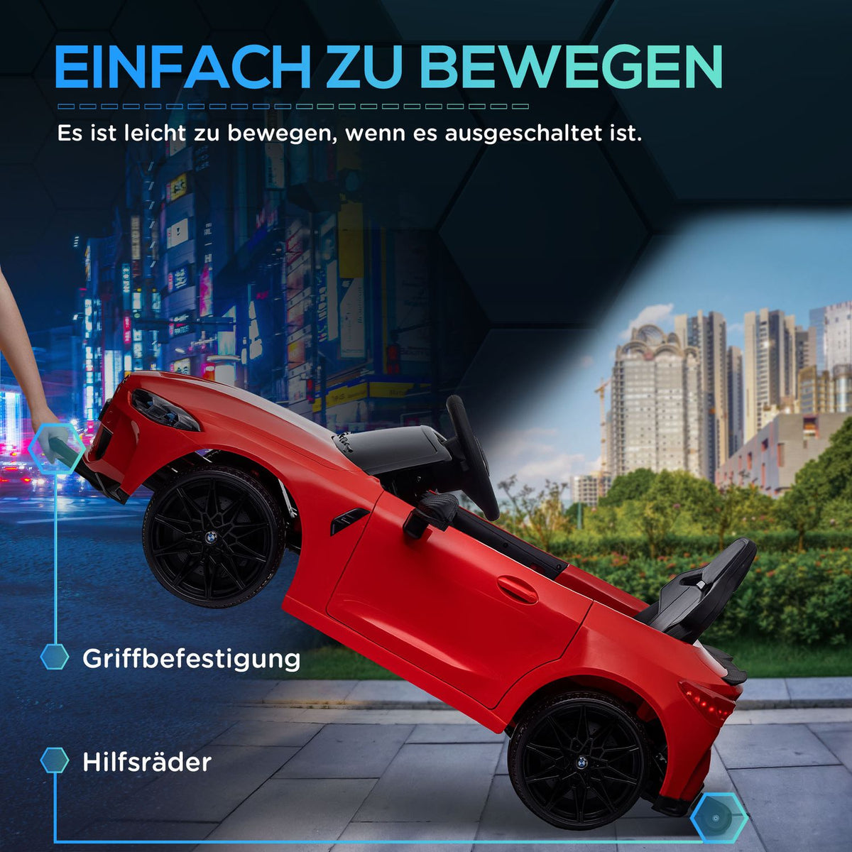 Children's electric car 12V children's car with 2.4G remote control, suspension, electric vehicle with MP3, USB, LED lights, horn, for 3-5 years