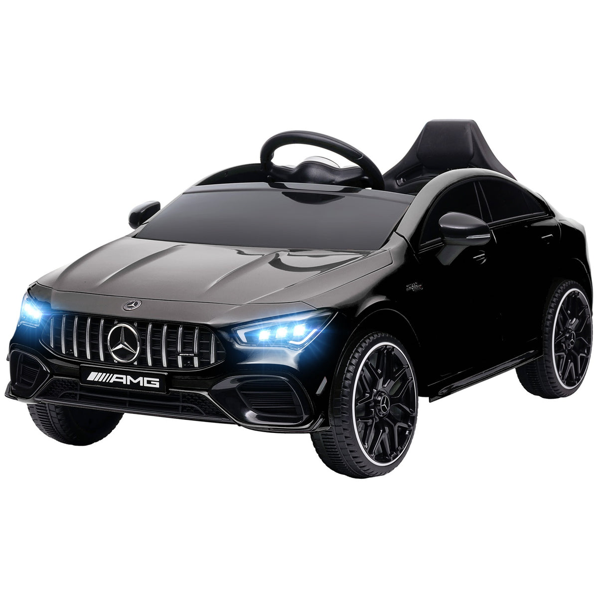 Children's electric car 12V children's car with remote control, music, electric vehicle with light, USB/MP3 port, reverse function, up to 5 km/h, for children 3-6 years, black