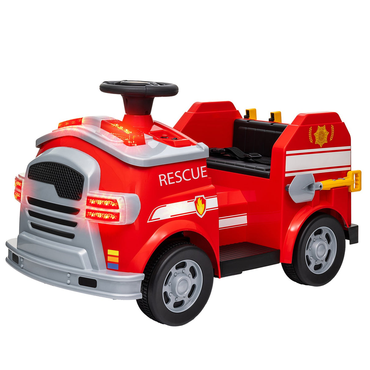 Children's electric car 1 6V children's car with music, horn, electric vehicle with headlight, soft start, 3 km/h, for 3-5 years children, red