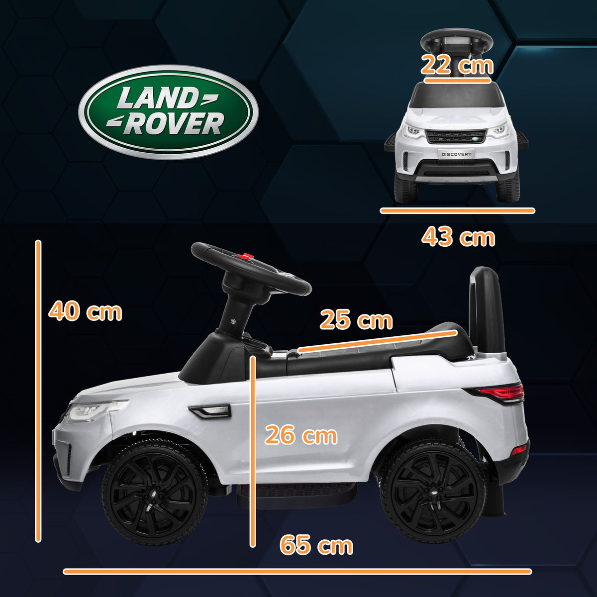 Children's electric car 2 in 1 6V children's car with slide mode, music, horn, electric vehicle with headlight, 3 km/h, for 1.5-5 years children, white