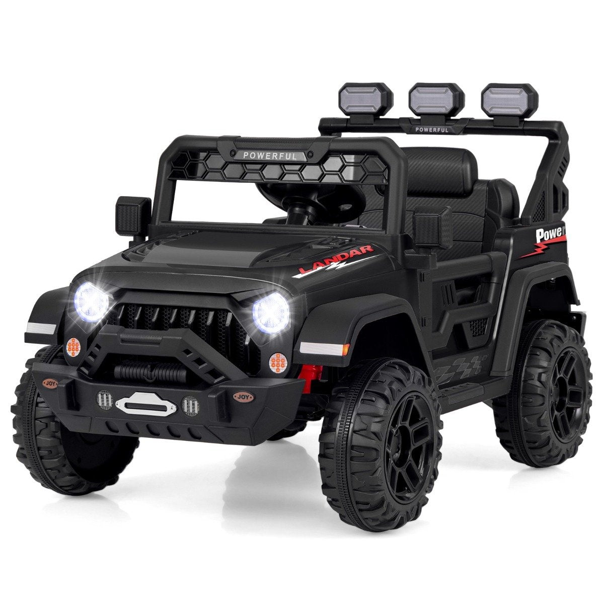 Children's electric car with 2.4G remote control & USB & Light & Music 12V Children's Car Jeep Car Black