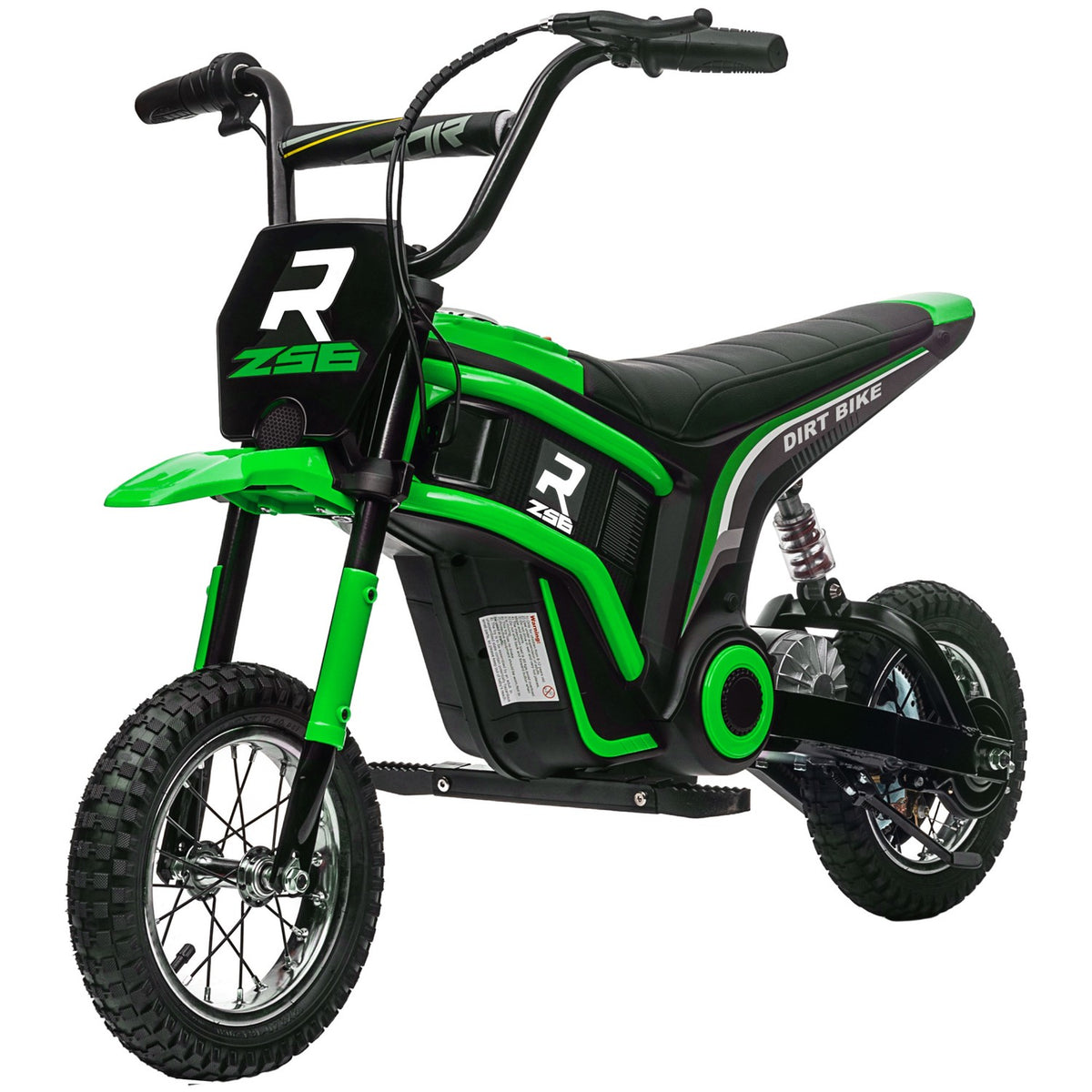 Children's electric motorcycle, 12V children's motorcycle with horn, light, children's vehicle with twist grip throttle, 8-16 km/h, for 8-12 years, green