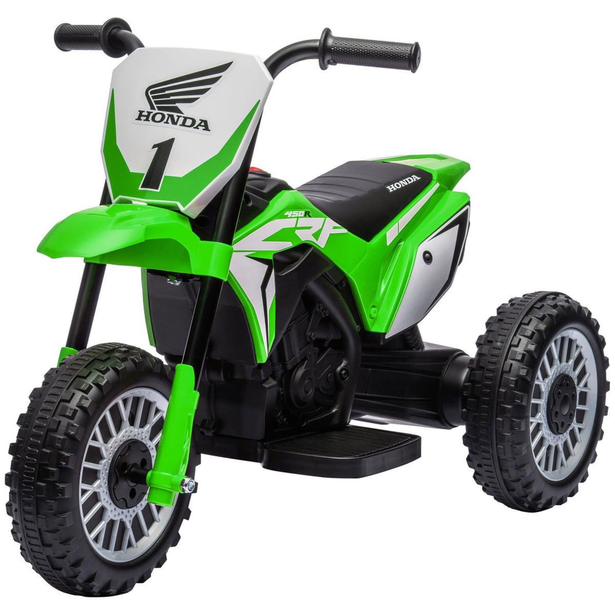 Children's electric motorcycle, 6V children's motorcycle with horn, startup music, children's vehicle, 3km/h, for 3-6 years, green