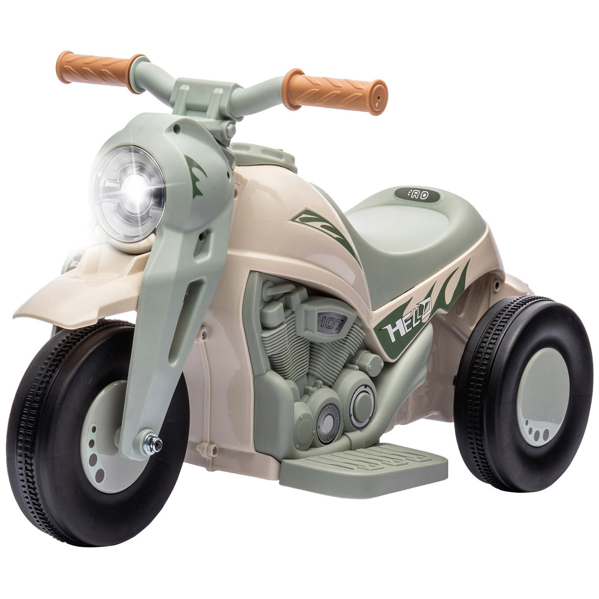 Children's electric motorcycle, 6V children's motorcycle with music, blowing 2.5-3 km/h, for 2-5 year old children