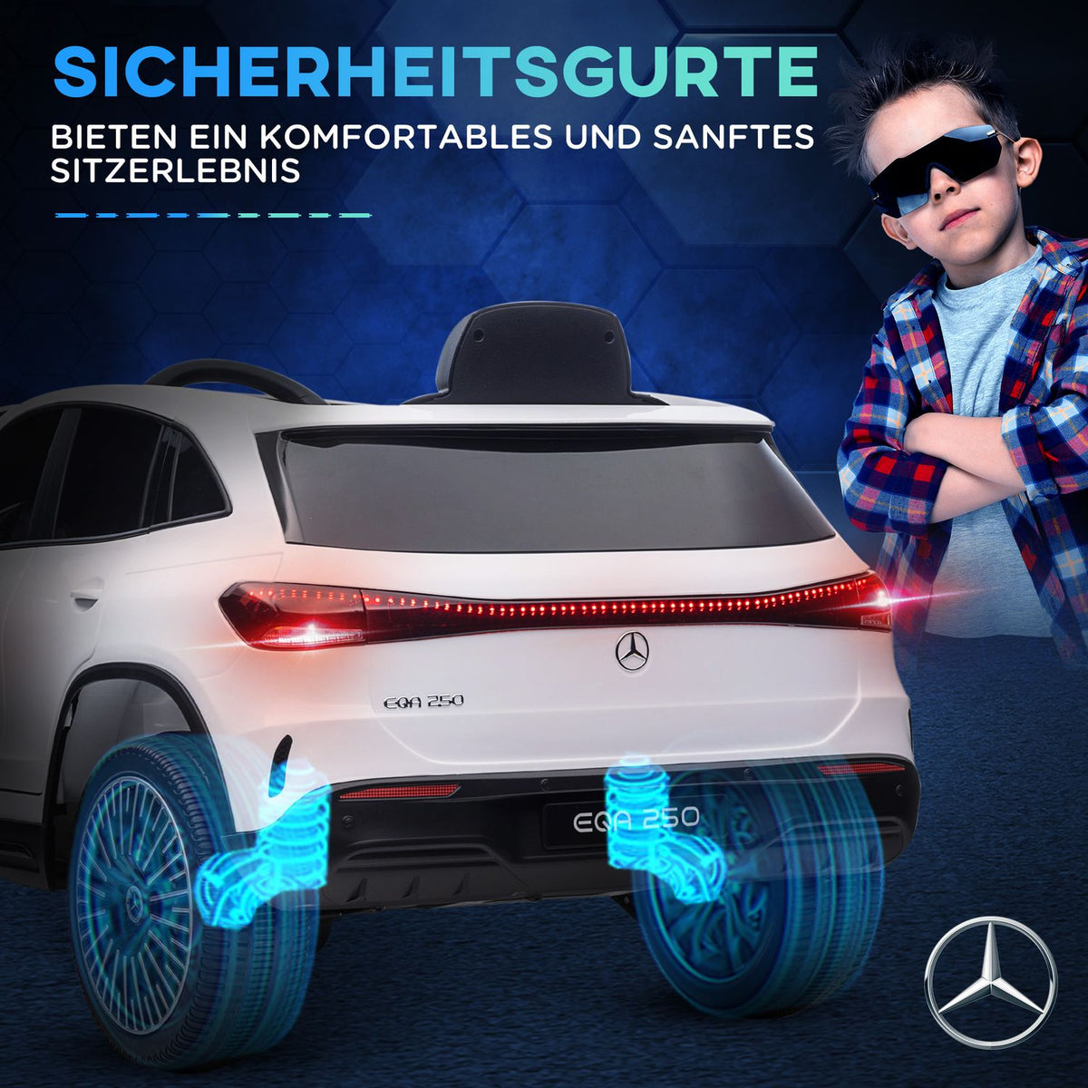 Children's electric vehicles electric car with remote control, children's car with MP3 player, headlights, children's vehicle, for 3-8 years children