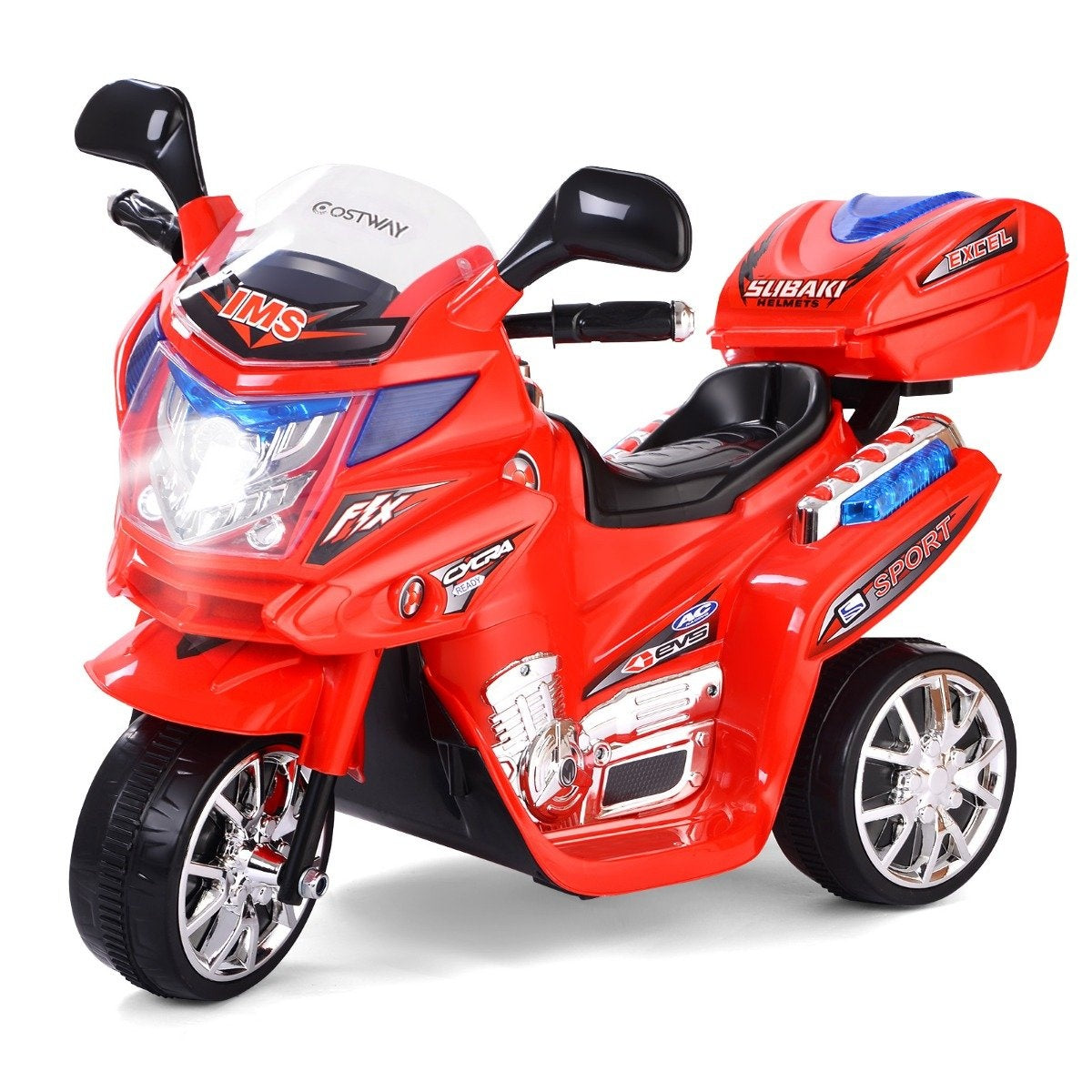 Children's motorcycle 6 V electric motorcycle with music and headlights for children red